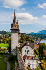 Luzern, Luegislandturm, Wachtturm, Museggtürme, Museggmauer, Vierwaldstättersee, Rigi,...