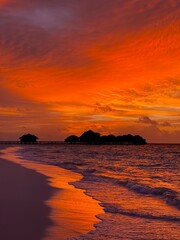 sunset view in the Maldives Island