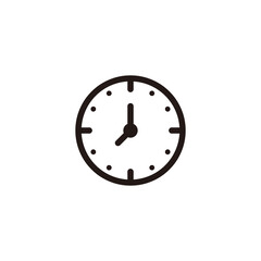 Modern Clock Icon Illustration Design, Clock Symbol With Outlined Style Template Vector