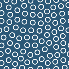 Navy seamless patterns with circles.