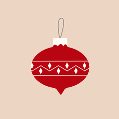 Christmas bauble on isolated background. Vector illustration.