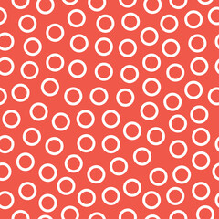 Red seamless patterns with circles.