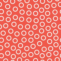 Wall murals Red Red seamless patterns with circles.