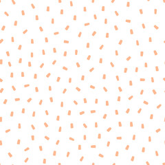 White seamless pattern with pink sprinkles background.