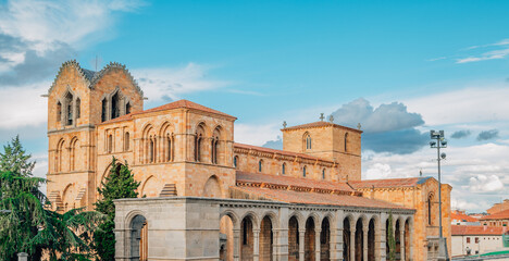Naklejka premium landscape with churches in avila, spain