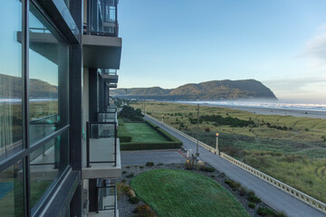 The resort town and beach 