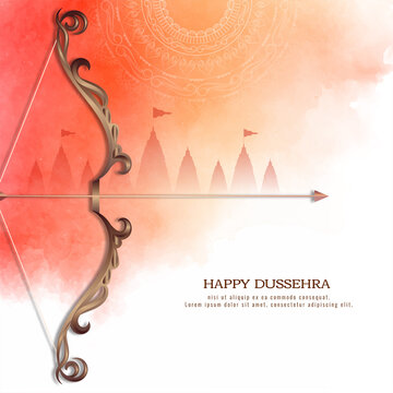 Happy Dussehra festival background with bow and arrow design