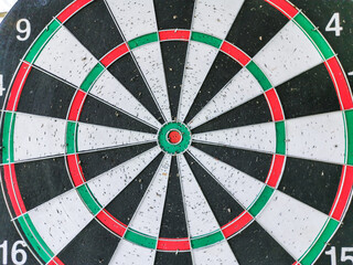 Old target dartboard isolate on white background.