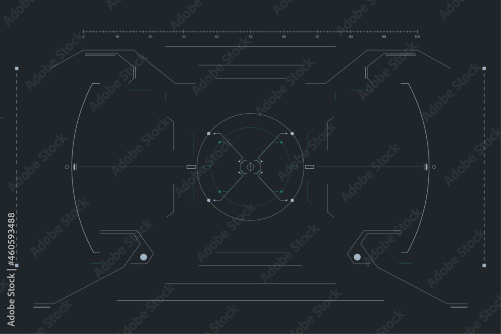 Aufkleber HUD Interface Screen Monitoring Element System Technology Template  For Game, UI, UX, Infographic