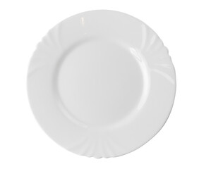 Porcelain plate on a white background. White plate isolate.