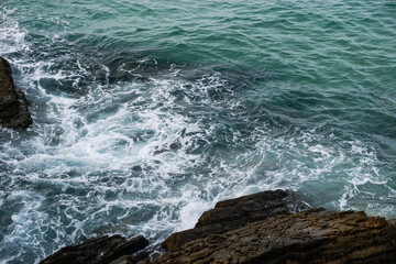 The coast of the ocean in Portugal.