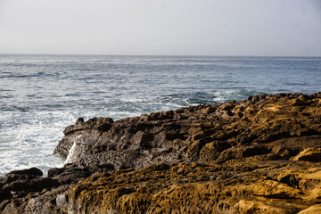 The coast of the ocean in Portugal.