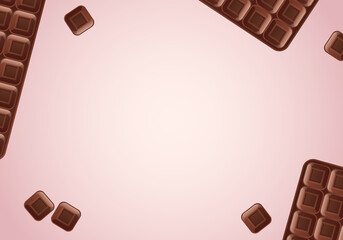 Background with milk chocolate bars for Valentines Day banner
