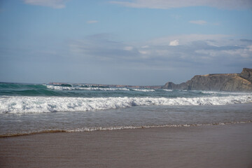 The coast of the ocean in Portugal.