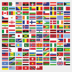 Set rectangle country flags in the world