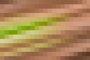 Mixed brown and green pixel stairs