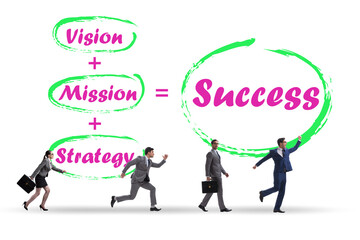 Equation of success with with businessman