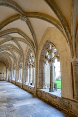 Fototapeta na wymiar Cloitre de l'Abbaye Notre-Dame d'Ambronay