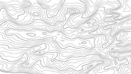 Topographic map with lines on a white background. Geographic map concept. Vector illustration