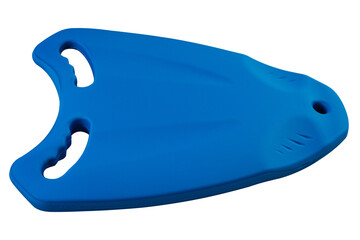 new blue swim board, white background, two handles