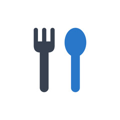 Fork and spoon icon vector graphic