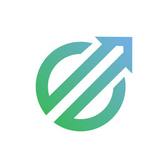 letter E arrow logo icon