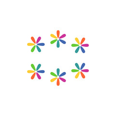 six flowers full color logo icon