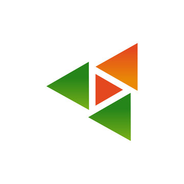 triangle play stylish logo icon