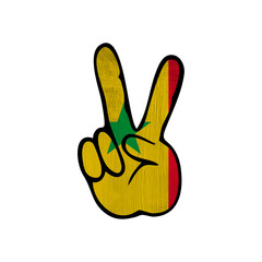 World countries. Hand sign Victory. Senegal