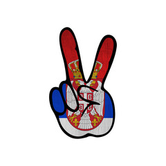 World countries. Hand sign Victory. Serbia