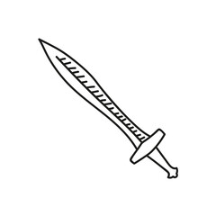 Hand drawn medieval sword.
