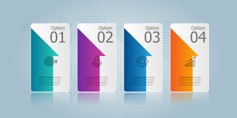 horizontal growth arrow infographic presentation element template