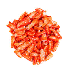 Red crab meat top view