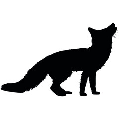 Red Fox Silhouette Vector Illustration