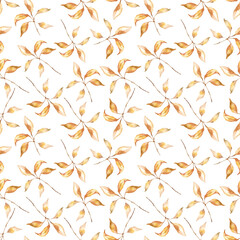 Fototapeta na wymiar Seamless pattern of autumn yellow leaves. Colorful texture for any kind of design. Graphic abstract background. You can use it for your own design.