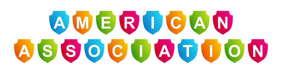 American Association - text written on a shape on white background