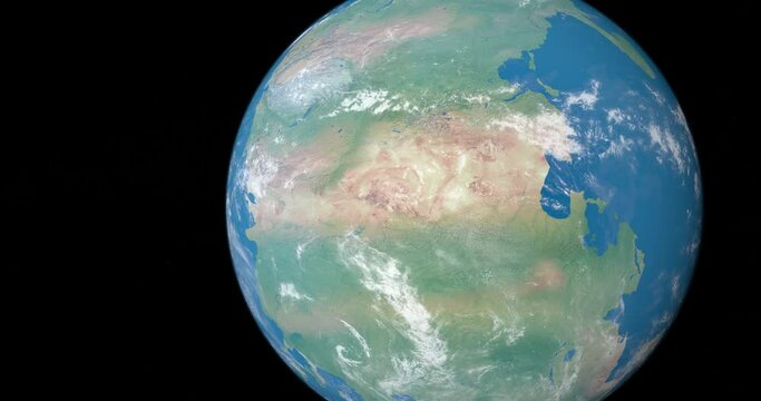Supercontinent Pangea or Pangaea in earth planet and moon