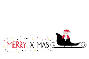 Santa Claus sleigh isolated on white background. Christmas vector.