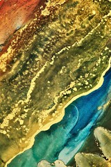 Alcohol ink art.Mixing liquid paints. Modern, abstract colorful background, wallpaper. Marble texture.Translucent colors - 460614071