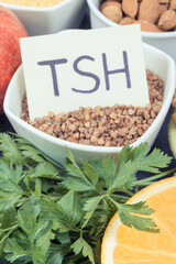 Best nutritious food for healthy thyroid. Natural eating as source vitamins