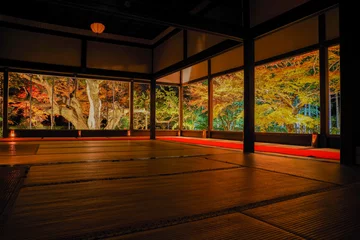 Papier Peint photo Lavable Kyoto 秋の京都・宝泉院の紅葉