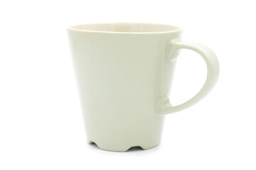 Empty ceramic coffee cup isolated on white background