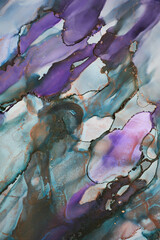 Alcohol ink art.Mixing liquid paints. Modern, abstract colorful background, wallpaper. Marble texture.Translucent colors - 460615064