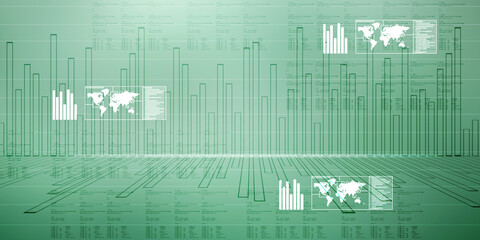 2d rendering Stock market online business concept. business Graph 