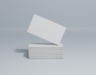 여러 장 쌓여있는 비어있는 흰 명함