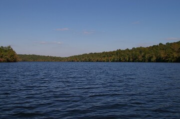 Lake with trees and sky