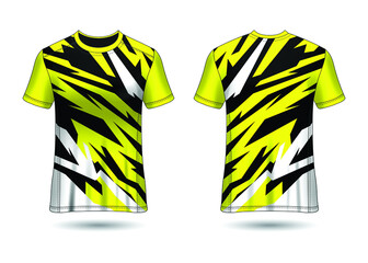 T-Shirt Sport Design. Racing jersey for club. uniform front and back view.