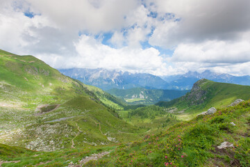 Fototapeta na wymiar Summer Dolomite landscape. Italian alps. Calaita lake area.