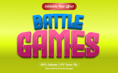Battle games editable text effect template style
