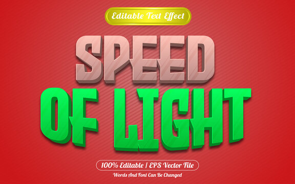 Speed of light editable text effect template style